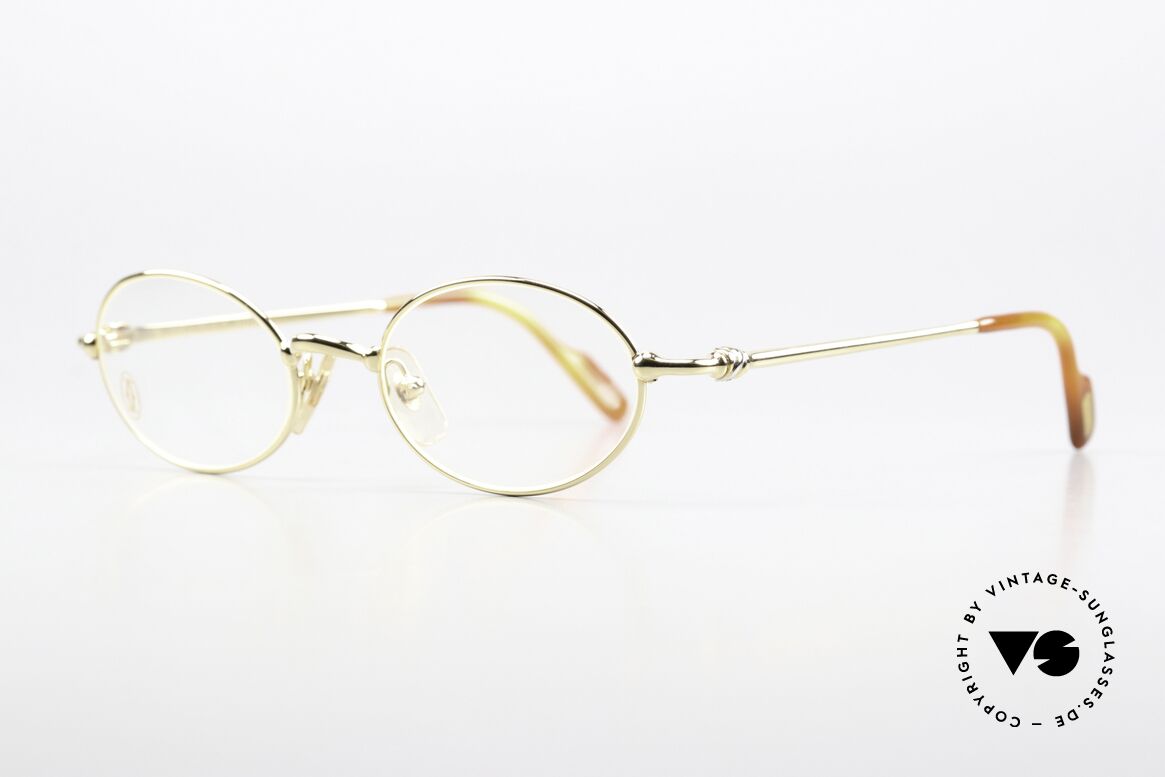 Cartier Filao - S Kleine Ovale 90er Brille 22kt, teure Luxus-Brille; Fassung ist 22kt VERGOLDET, Passend für Herren und Damen