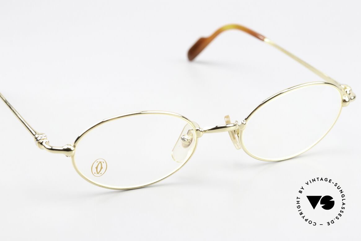 Cartier Filao - S Kleine Ovale 90er Brille 22kt, KEINE RETRO Cartier Brille; ein Original von 1999!, Passend für Herren und Damen