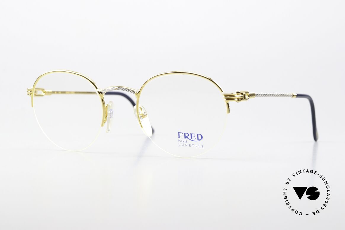 Fred Grand Largue - L Ultra Rare 52mm L Größe, einmalige Designerbrille von Fred, Paris aus den 90ern, Passend für Herren