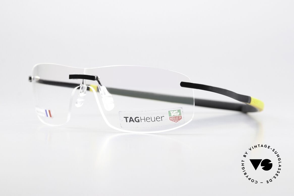 Tag Heuer 3533 Reflex Randlose Sport Luxusbrille, formbare "Racing" Bügel aus Elastomer-Gummi, Passend für Herren