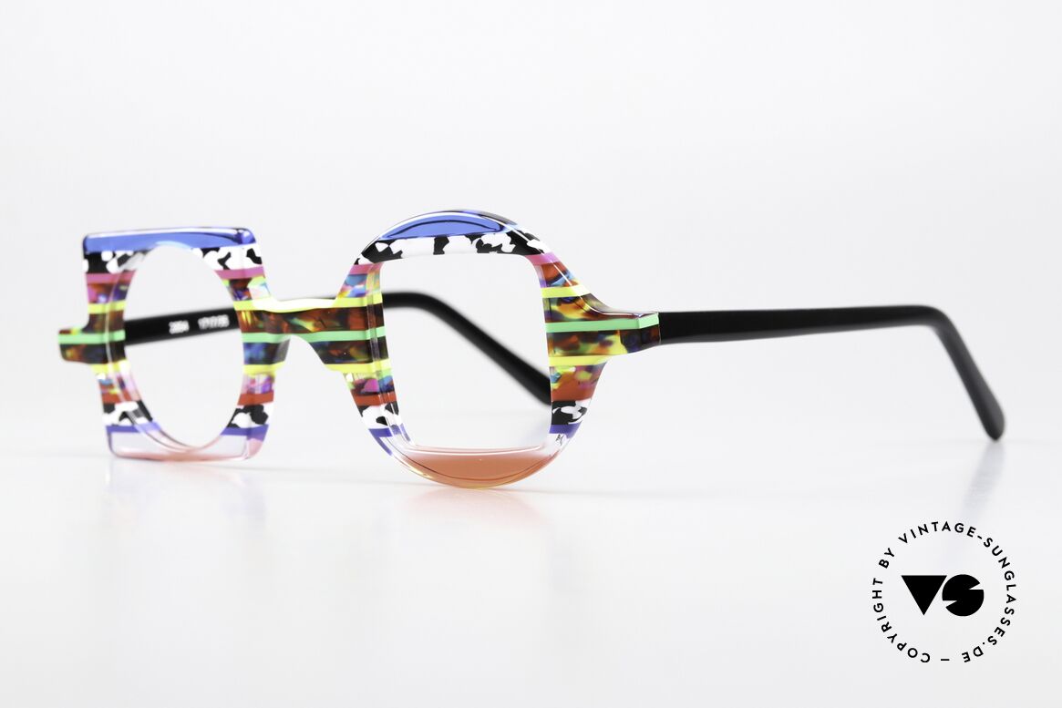 Wissing 2854 Verrückte Bunte Brille, mehrschichtiger Azetat-Rahmen, made in Germany, Passend für Herren und Damen