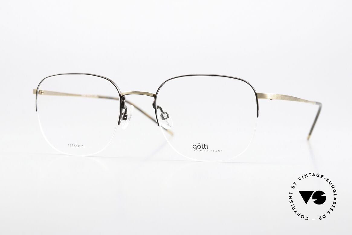 Götti Averi Halb Randlose Titanbrille, Götti / Goetti Brille Averi, col. GB-BR in Gr. 50/19, Passend für Herren und Damen