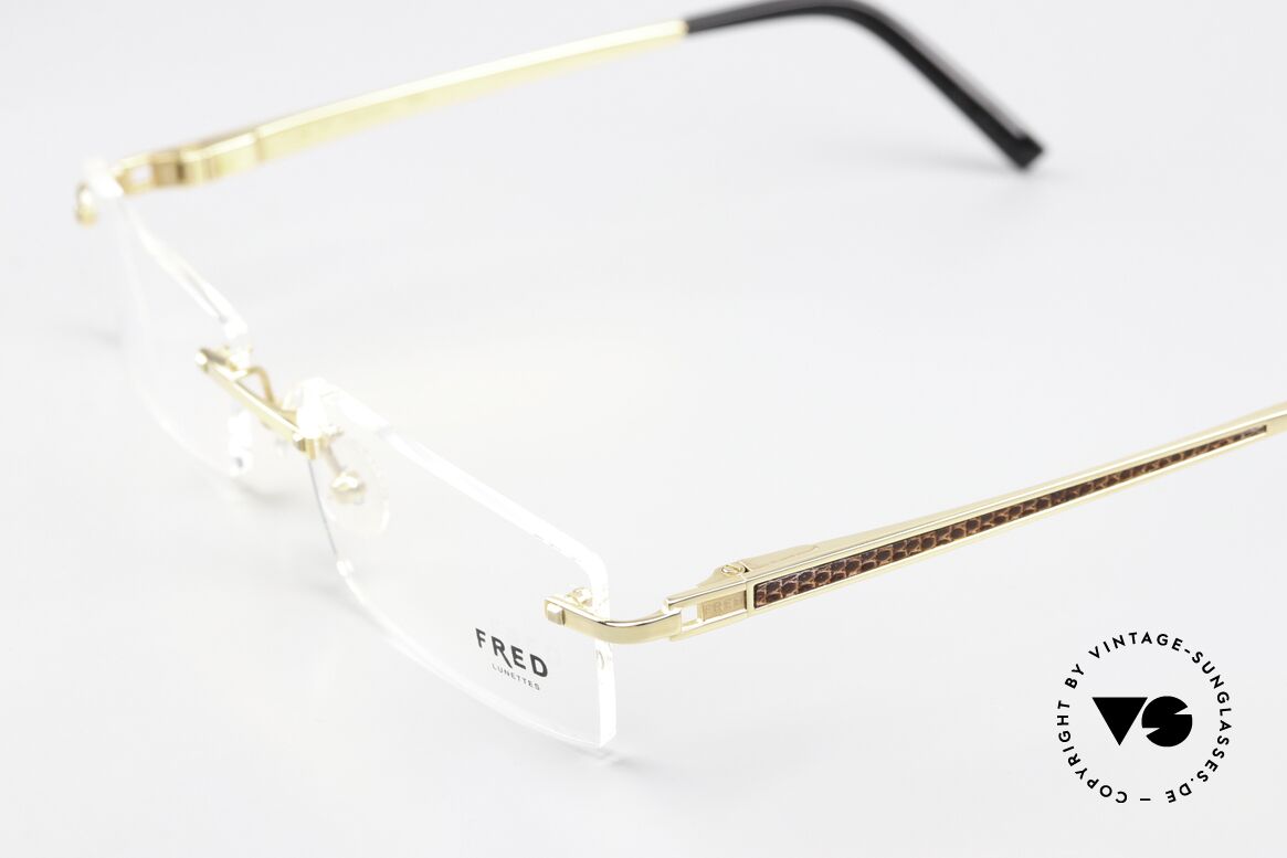 Fred Jamaique F4 Randlose Luxus Brille Eckig, kostbares, ungetragenes Original; inklusive FRED Etui, Passend für Herren