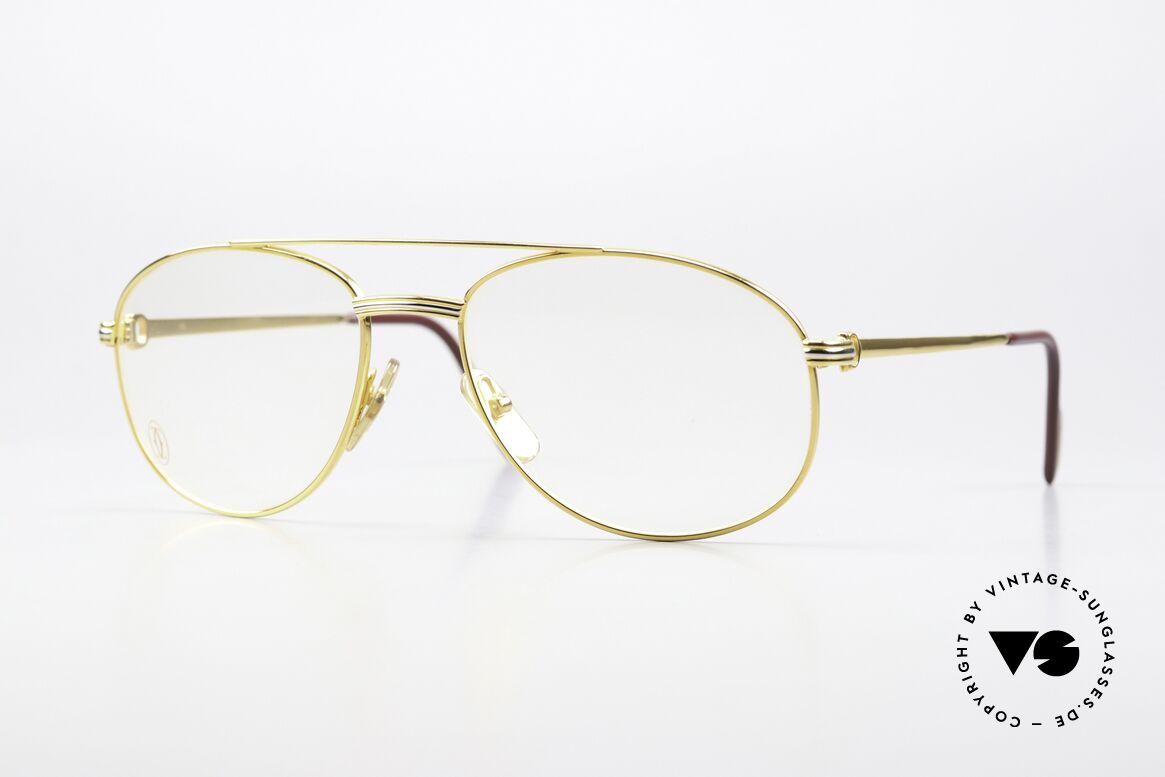 Cartier Driver - M Luxus Pilotenbrille 22Karat, edle vintage Cartier Herrenbrille aus den frühen 90ern, Passend für Herren