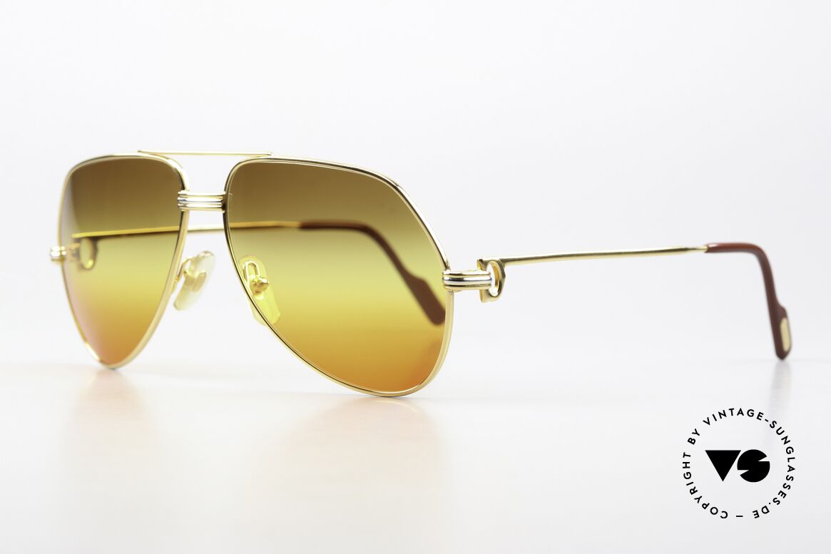 Cartier Vendome LC - M Kult Aviator Sonnenbrille, hier mit Louis Cartier Dekor in medium Gr. 59-14, 140, Passend für Herren und Damen