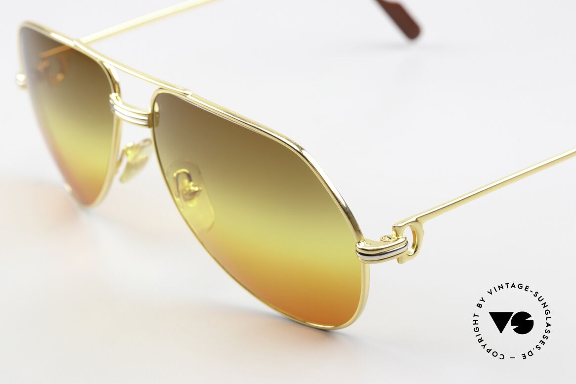 Cartier Vendome LC - M Kult Aviator Sonnenbrille, neue Sonnengläser mit 3fach Verlauf - "Wüstensonne", Passend für Herren und Damen