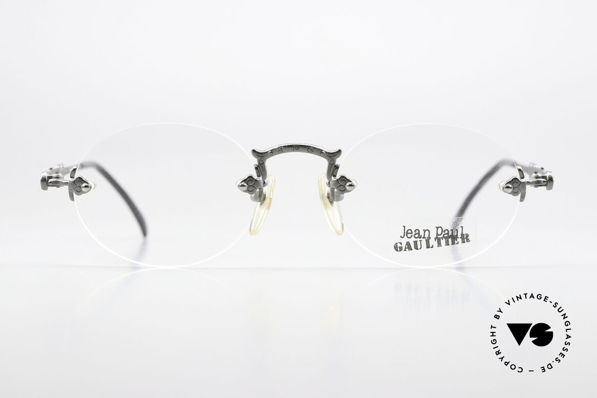 Jean Paul Gaultier 55-4172 Randlose Designerbrille 90er, schlichte Randlos-Brille; dennoch markant & originell, Passend für Herren und Damen