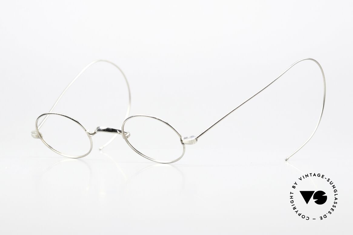 Schubert Antik Museumsbrille ca 100 Jahre alt, antike Brille in sehr kleiner Größe (112mm breit), Passend für Herren und Damen