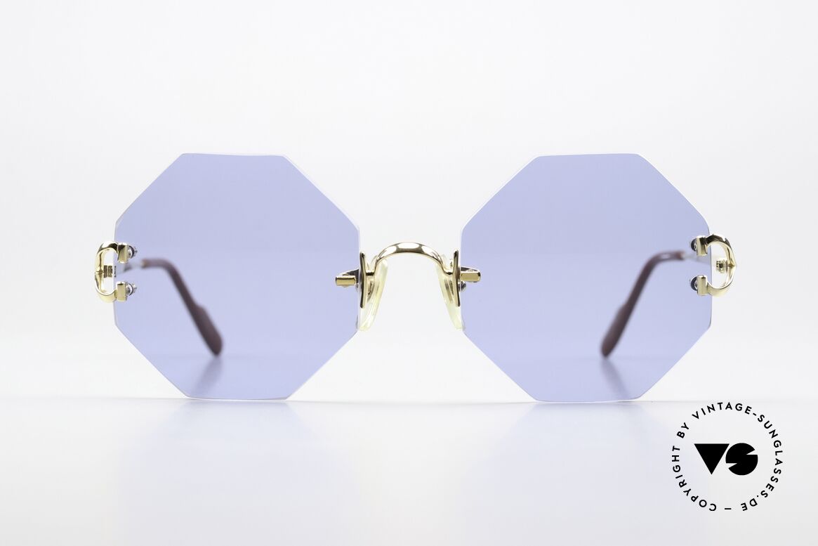 Cartier Rimless Octag Einzelstück Customized 90er, Modell aus der Rimless Serie mit 'OCTAG' Gläsern, Passend für Herren und Damen