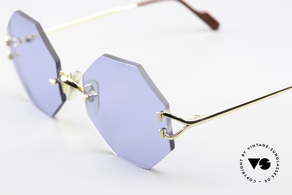 Cartier Rimless Octag Einzelstück Customized 90er, ungetragenes vintage Modell mit orig. Cartier Etui, Passend für Herren und Damen