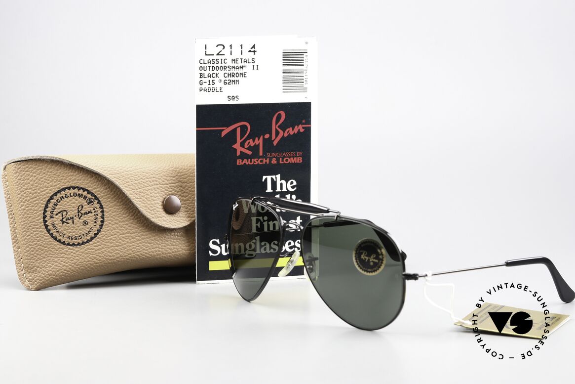 Ray Ban Outdoorsman II G15 Black Chrome Edition, Größe: large, Passend für Herren