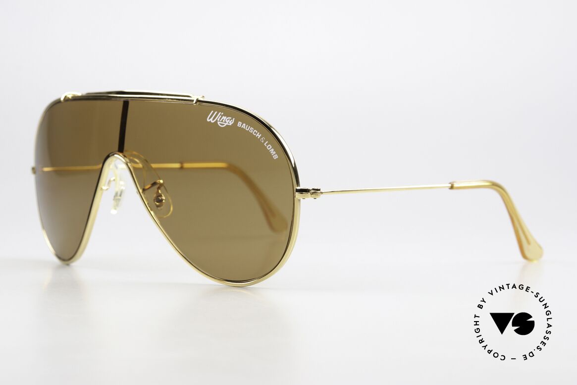 Bausch & Lomb Wings Amber Rose Sonnenbrille, legendäre Designersonnenbrille mit einer Scheibe, Passend für Herren und Damen