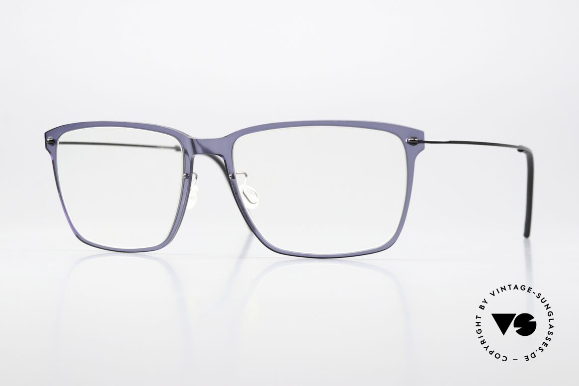 Lindberg 6505 NOW Dunkelblau Und Dunkelgrau, eckige Lindberg Brille aus der NOW bzw. N.O.W. Serie, Passend für Herren und Damen