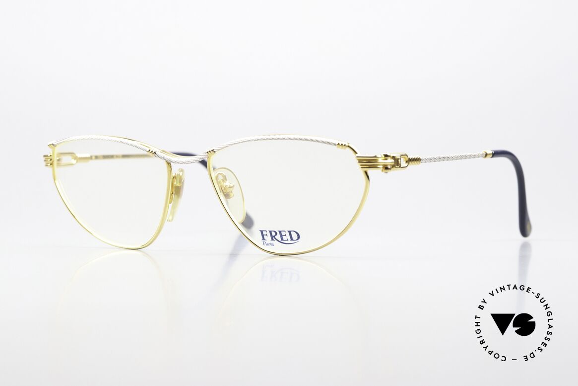 Fred Alize - S Frauen Seglerbrille 1990, Luxus-Brillenfassung von FRED, Paris aus den 90ern, Passend für Damen