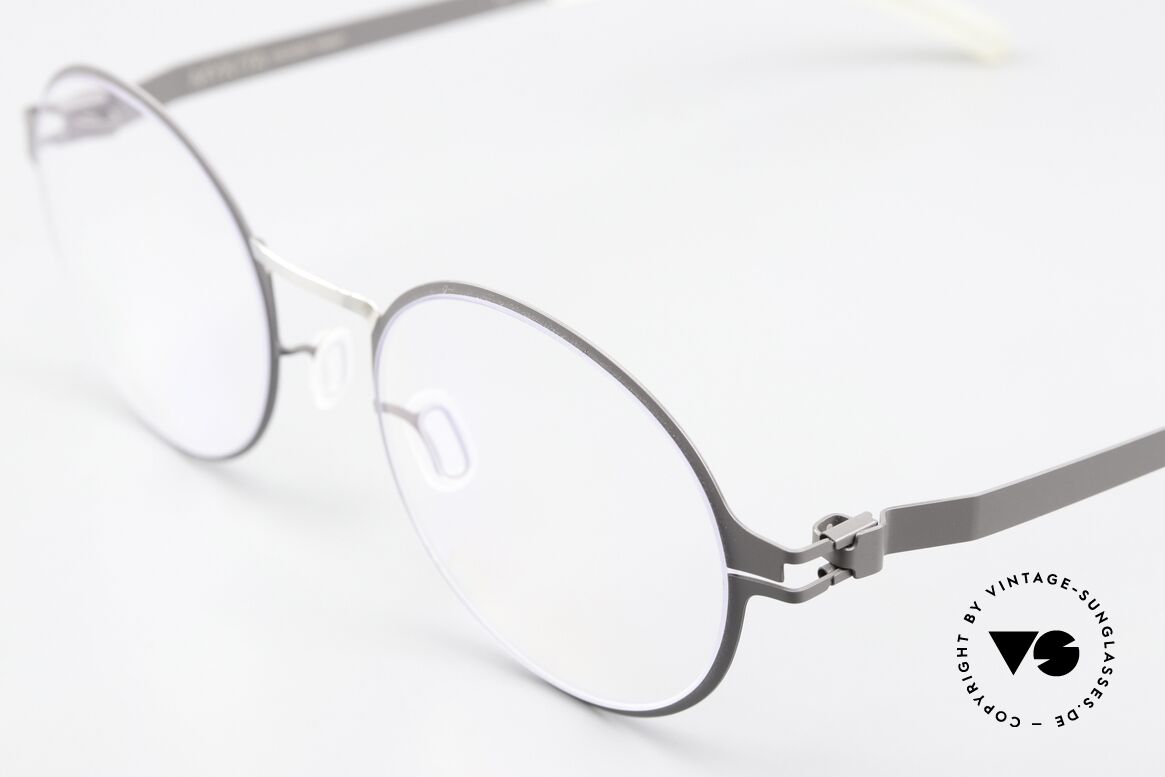 Mykita Ninni Runde Brille Grau Und Silber, wohlbekannte Spitzenqualität; handmade in Germany, Passend für Herren und Damen