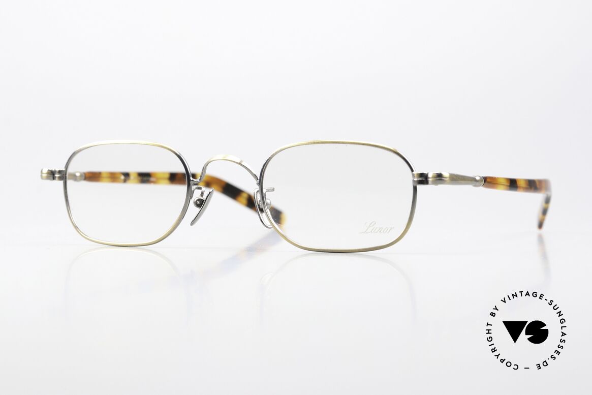 Lunor VA 105 Eckige Fassung Antik Gold, rare LUNOR Brille in Größe 43/22 und ANTIK GOLD, Passend für Herren und Damen