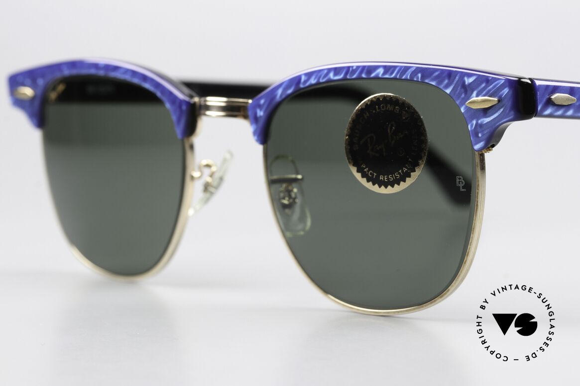 Ray Ban Clubmaster USA Brille Bausch & Lomb, die Unisex-Version in "electric blue" Kolorierung, Passend für Herren und Damen