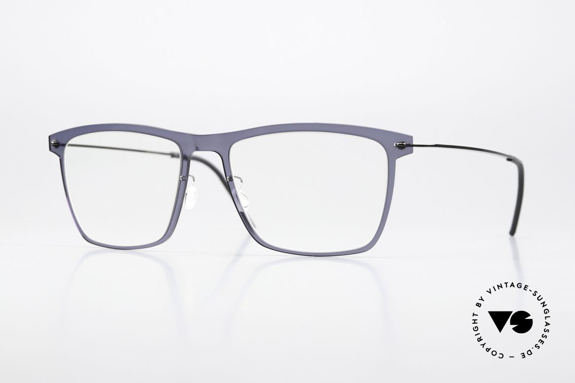 Lindberg 6535 NOW Front Dunkelblau Transluzid, eckige Lindberg Brille aus der NOW bzw. N.O.W. Serie, Passend für Herren und Damen