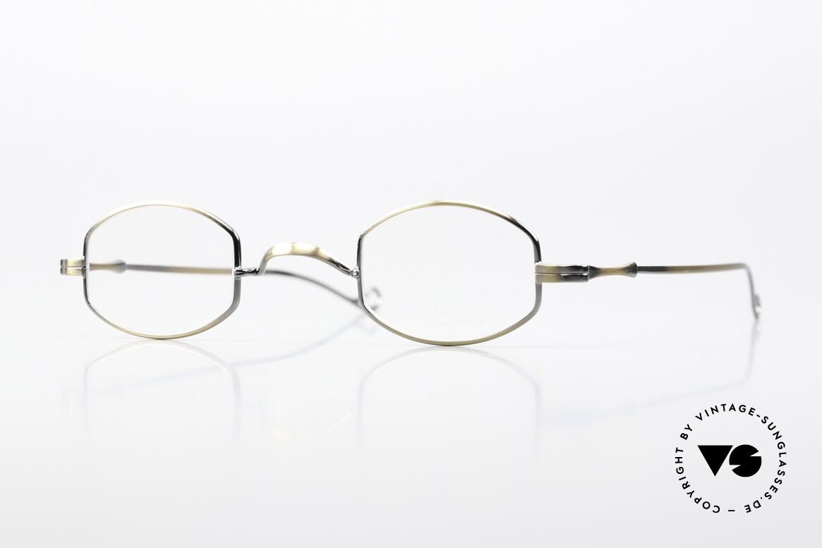 Lunor II 02 Kleine Brille in Antik Gold, sehr kleine Lunor Brille in antik gold (Gr. 37/24), Passend für Herren und Damen