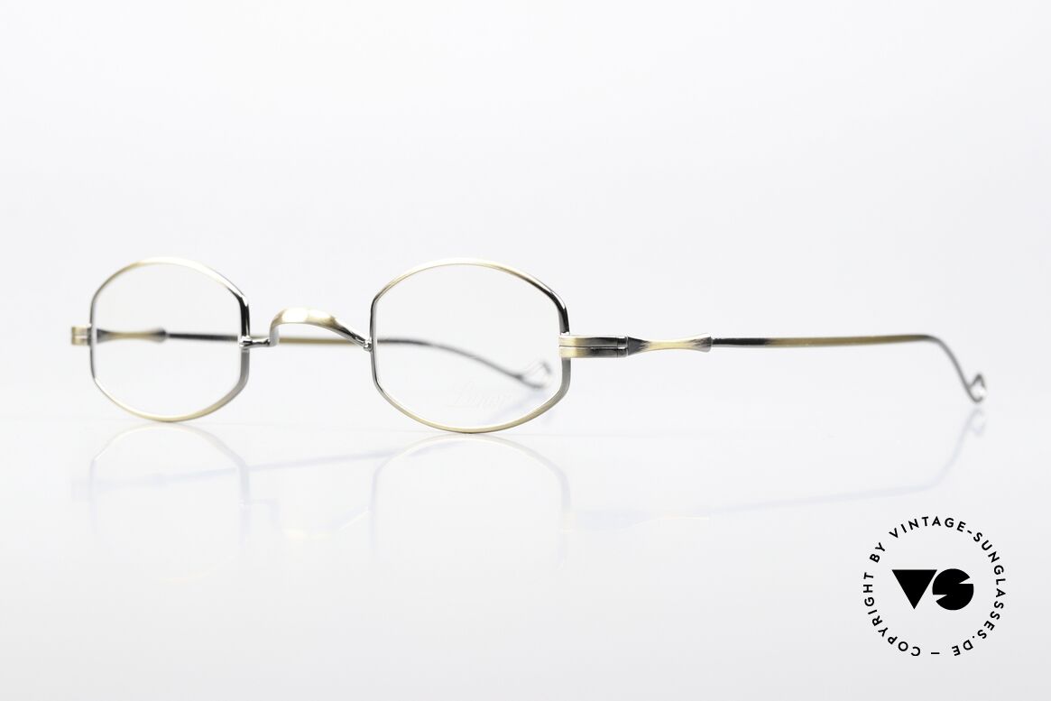 Lunor II 02 Kleine Brille in Antik Gold, Brillendesign in Anlehnung an frühere Jahrhunderte, Passend für Herren und Damen