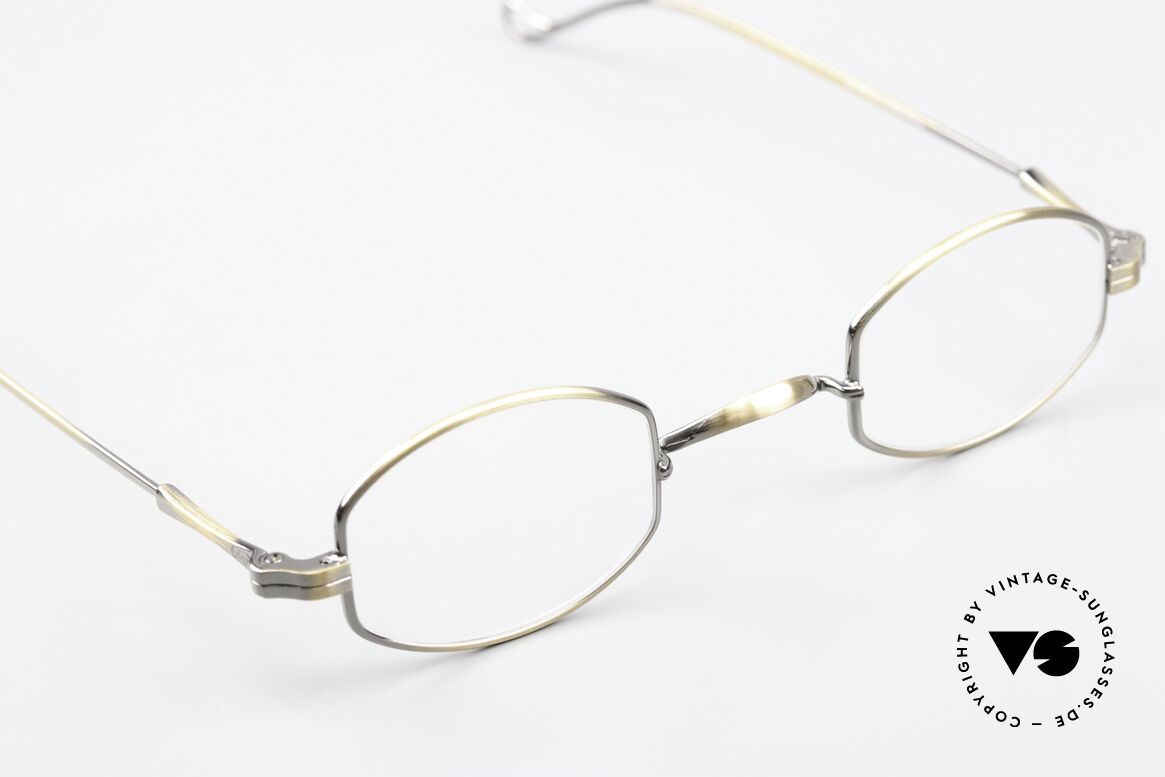 Lunor II 02 Kleine Brille in Antik Gold, ein ca. 20 Jahre altes, ungetragenes LUNOR Original!, Passend für Herren und Damen