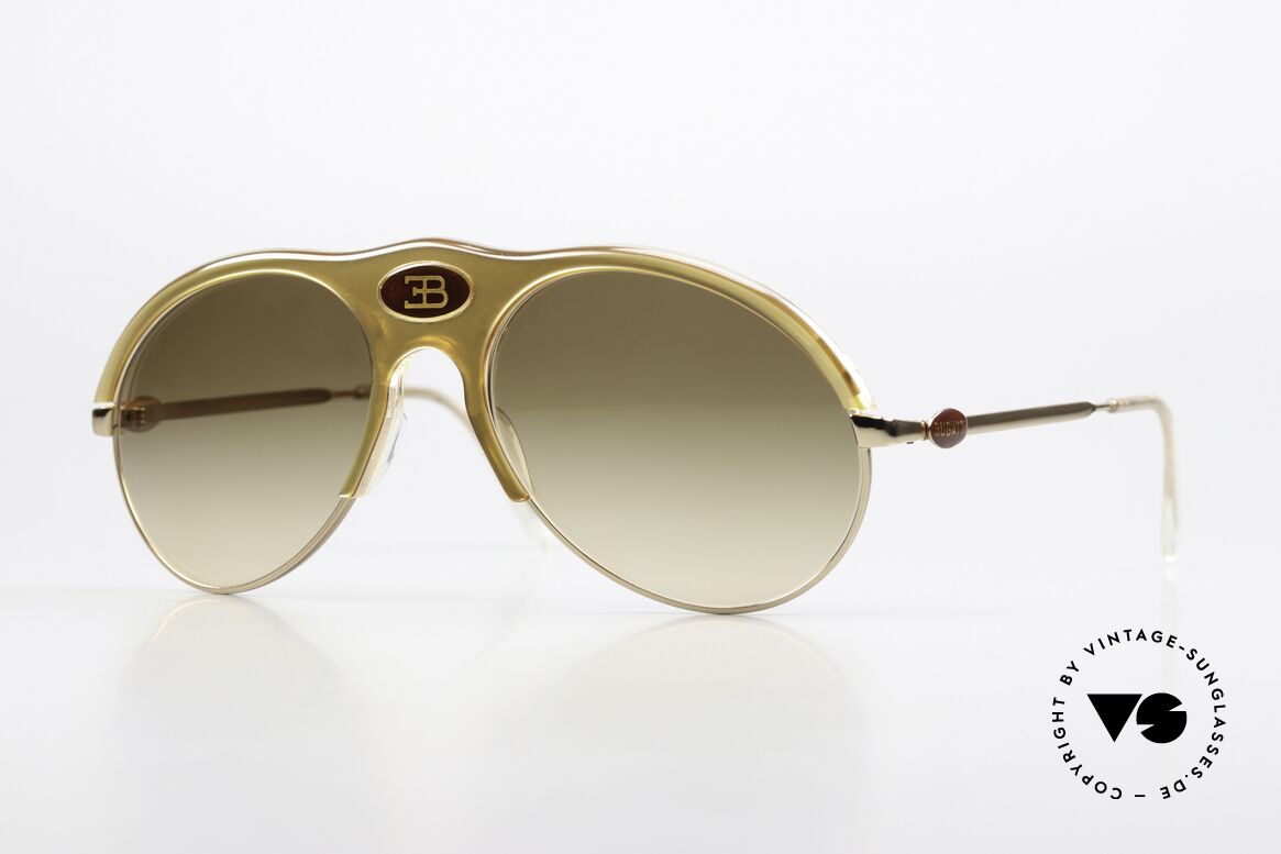 Bugatti 64901 Sammler Sonnenbrille 70er, sehr seltene Bugatti VINTAGE Luxus-Sonnenbrille, Passend für Herren