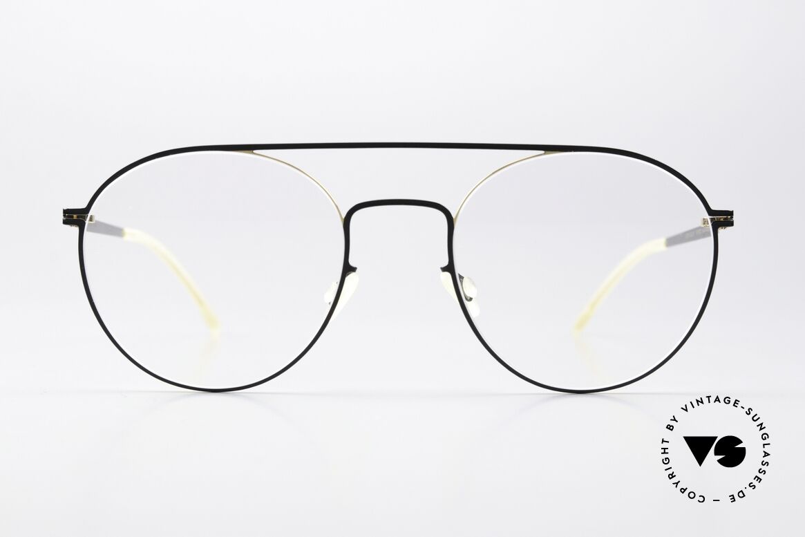 Mykita Minttu Unisex Brille Gold Jetblack, unisex Brille der LITE-Kollektion (Damen & Herren), Passend für Herren und Damen