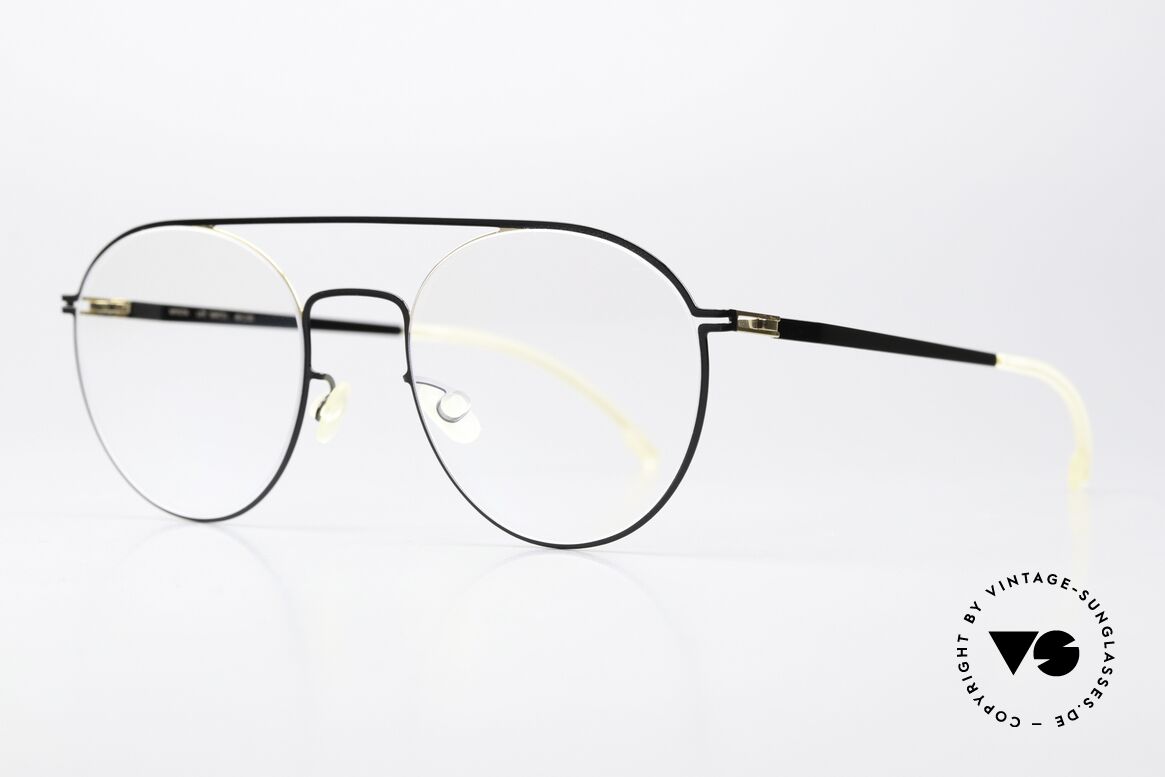 Mykita Minttu Unisex Brille Gold Jetblack, color 167 = gold / jetblack (edle Rahmen-Kontraste), Passend für Herren und Damen