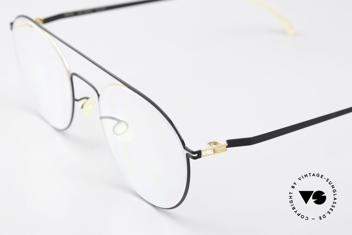 Mykita Minttu Unisex Brille Gold Jetblack, wohlbekannte Spitzenqualität; handmade in Germany, Passend für Herren und Damen