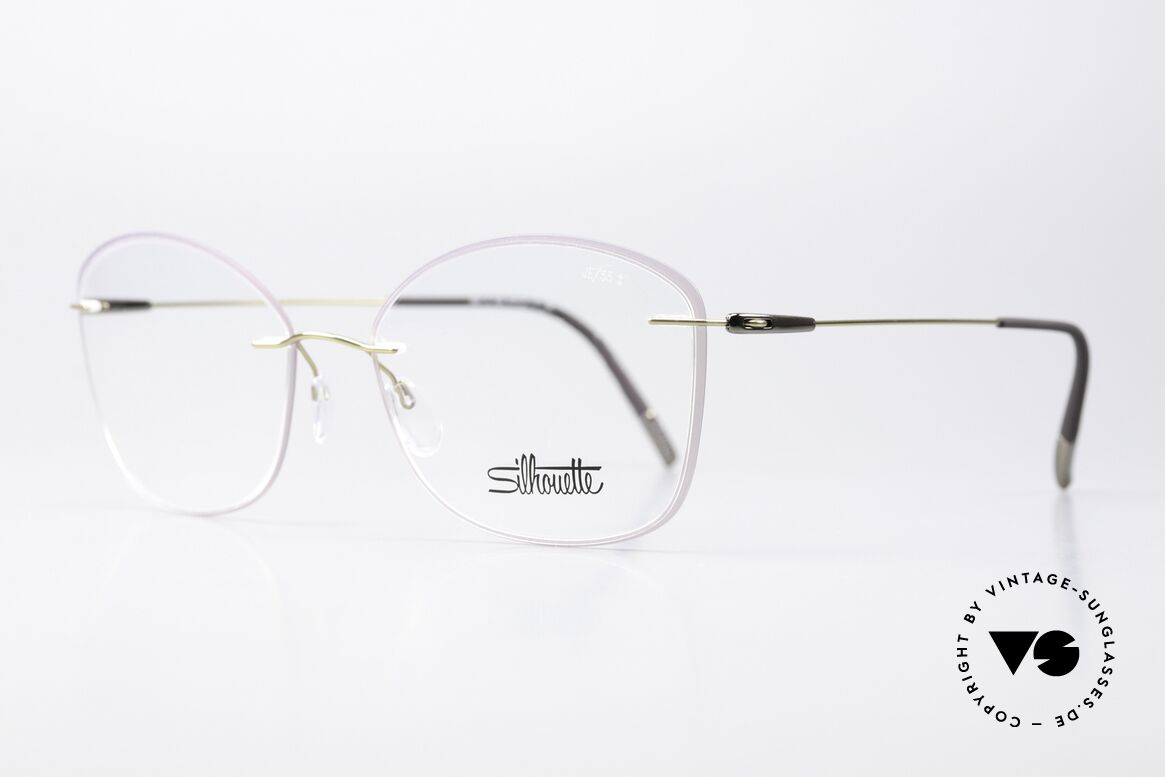 Silhouette 5500 Titanbrille Feminine Glasform, eine feine Randlos-Brille in sehr femininer Form, Passend für Damen