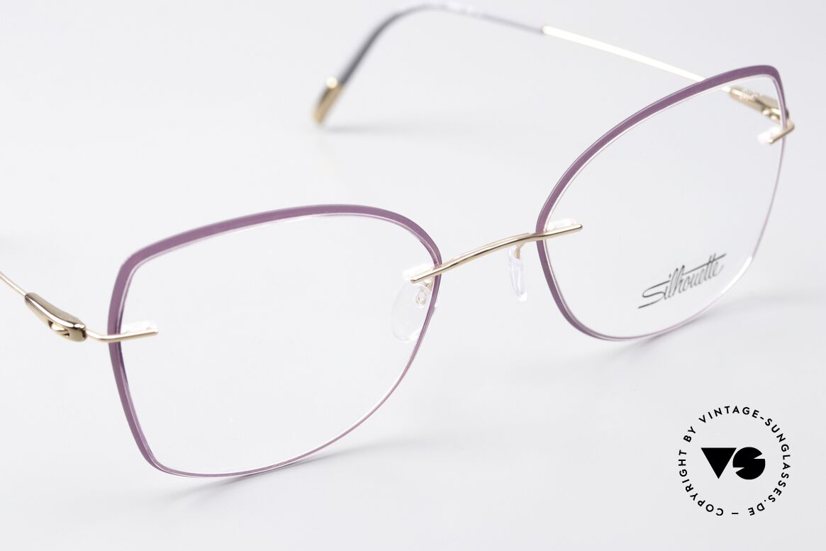 Silhouette 5500 Damenbrille Violett Rose, ungetragen von 2017; minimalistisch und doch edel, Passend für Damen