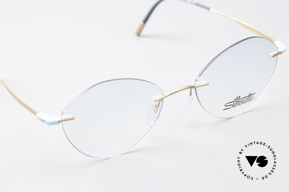 Silhouette 5516 Titanium Mattgold Türkis, Glasform kann ggf. vom Optiker angepasst werden, Passend für Damen