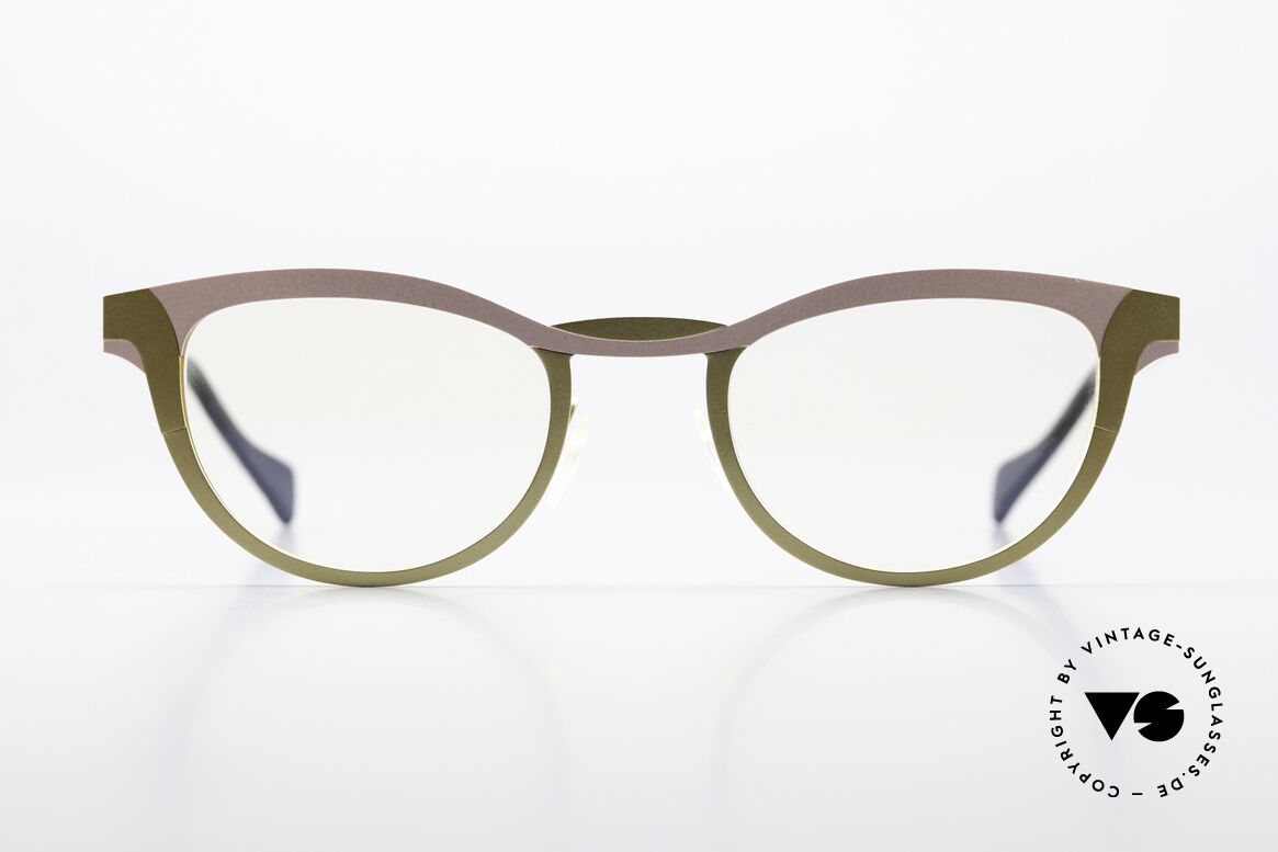 Anne Et Valentin Guimard Brille In Zartrosa Mattgold, Titan-Modell Guimard, color A105, in Größe 46/22, Passend für Damen