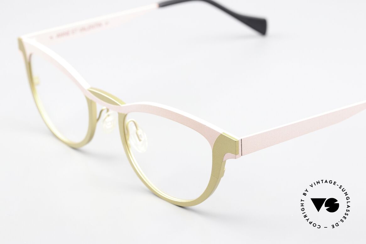 Anne Et Valentin Guimard Brille In Zartrosa Mattgold, kreieren & leben seit 1980 für ihre eigene Kollektion, Passend für Damen