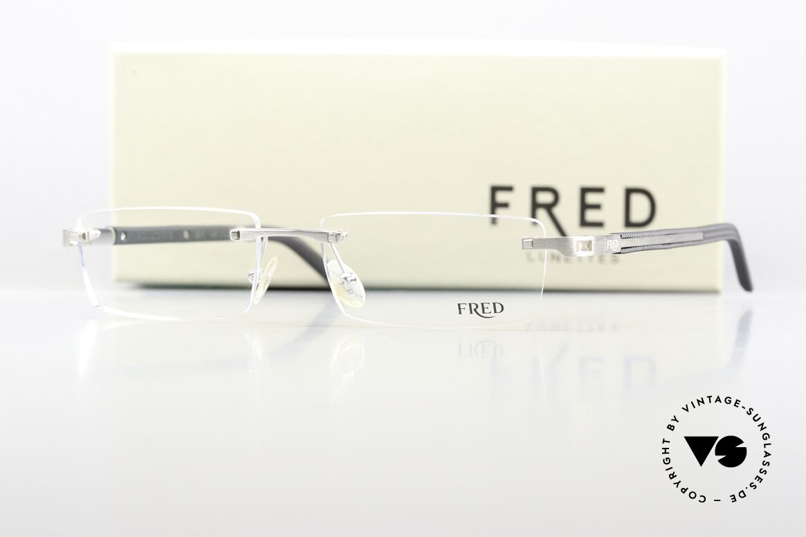 Fred Move 8274 Eckige Luxusbrille Randlos, Größe: medium, Passend für Herren