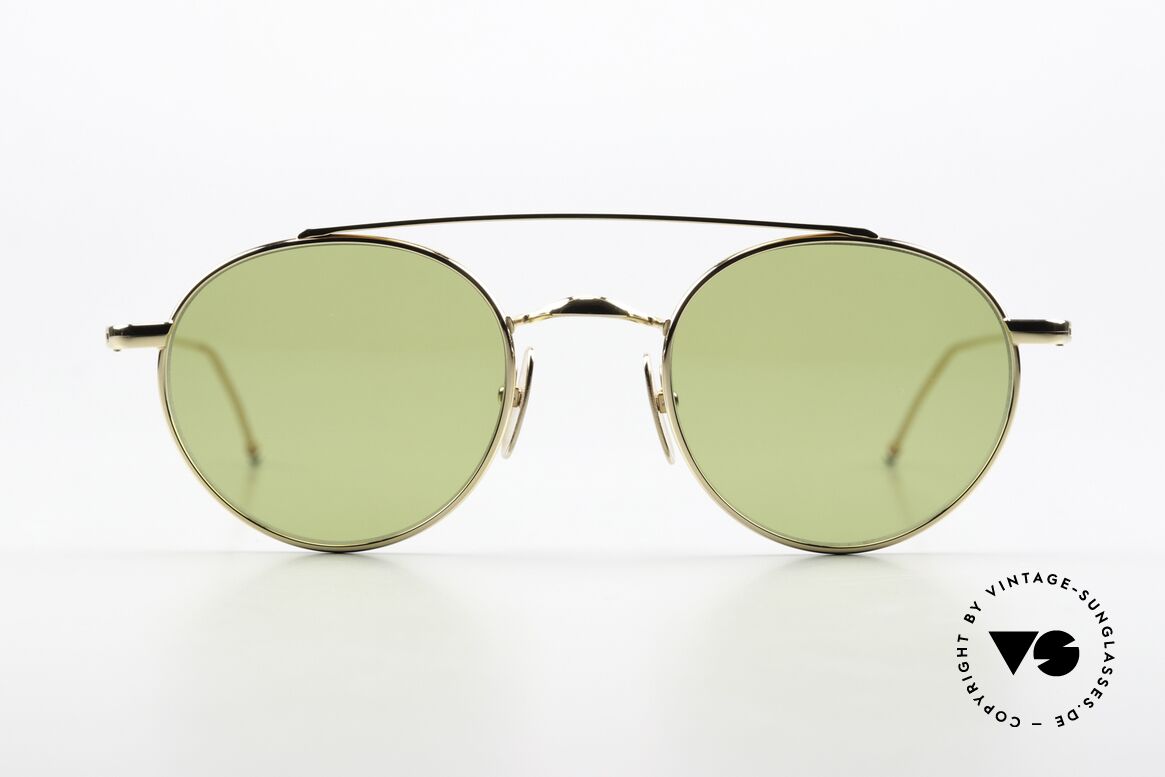 Thom Browne TB-101 Sehr Stilvolle Designerbrille, vergoldete Titanium-Fassung in Größe 49-22, 150mm, Passend für Herren