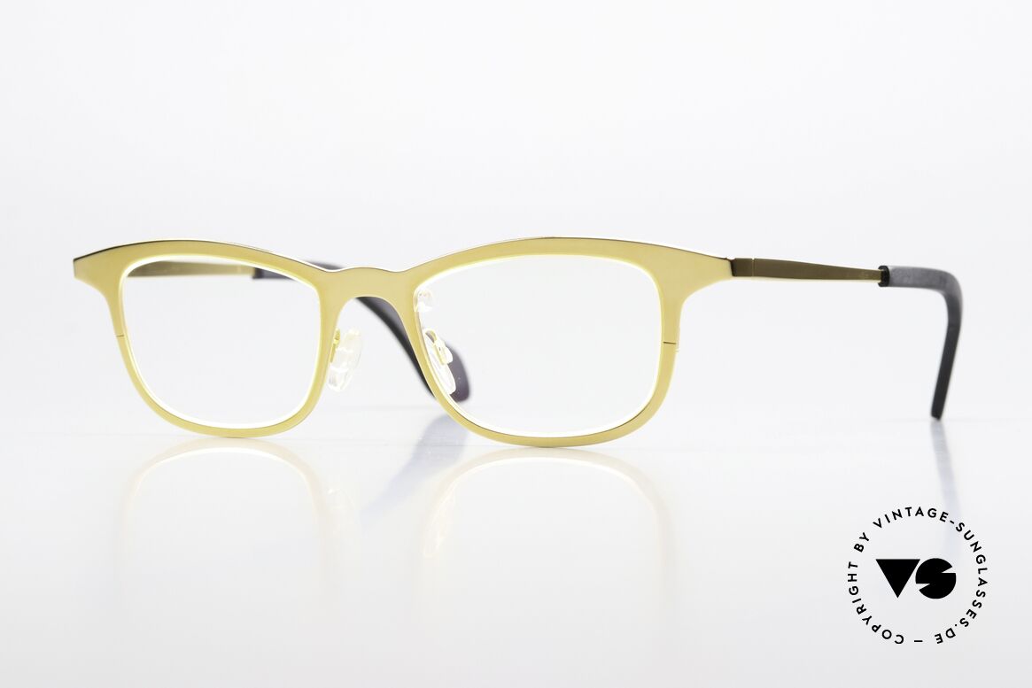 Theo Belgium Mille 22 24kt Chrom Gold Glänzend, enorm auffällige THEO DamenBrille, Gr. 46/24, Passend für Damen