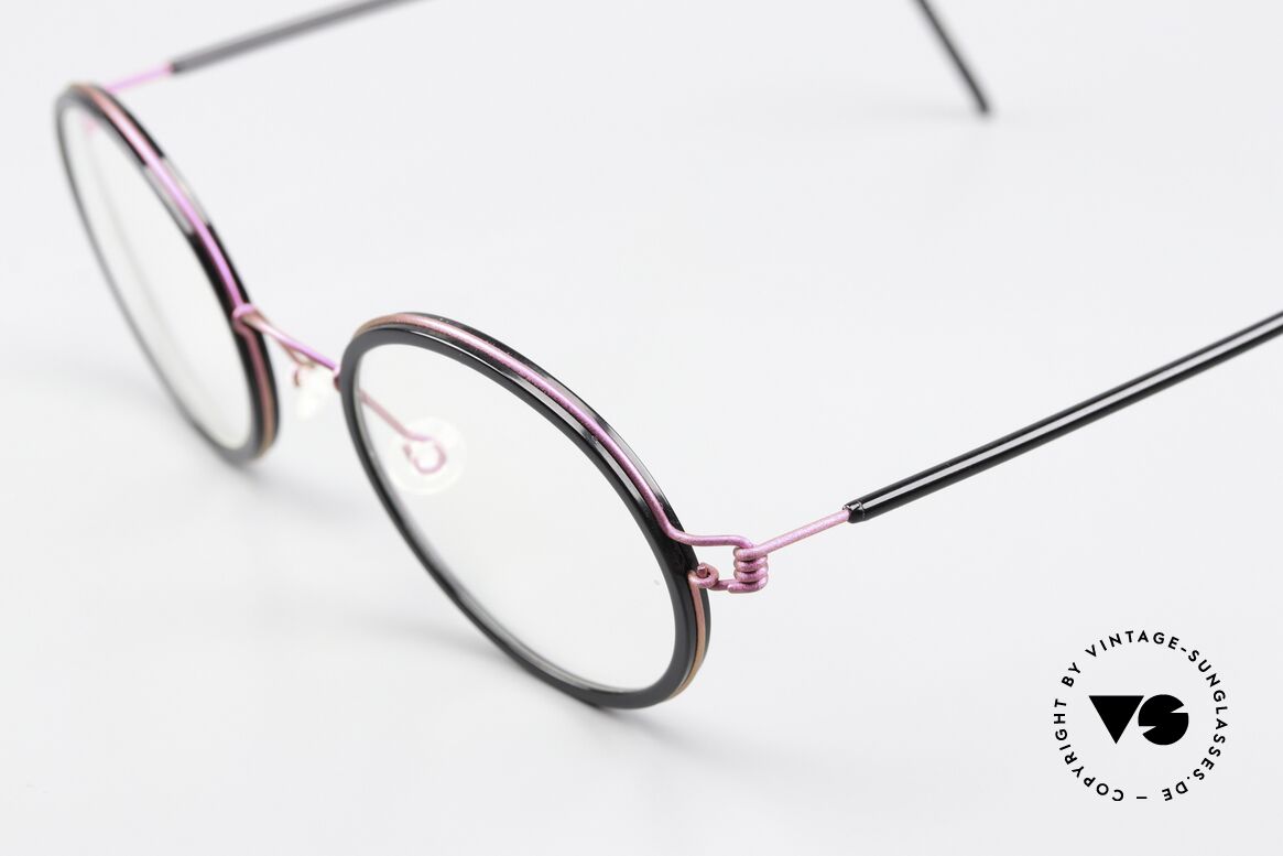 Lindberg Cameron 46 Air Titan Rim Damenbrille Violett Schwarz, eine echte Designerbrille für Damen, da violett / schwarz, Passend für Damen