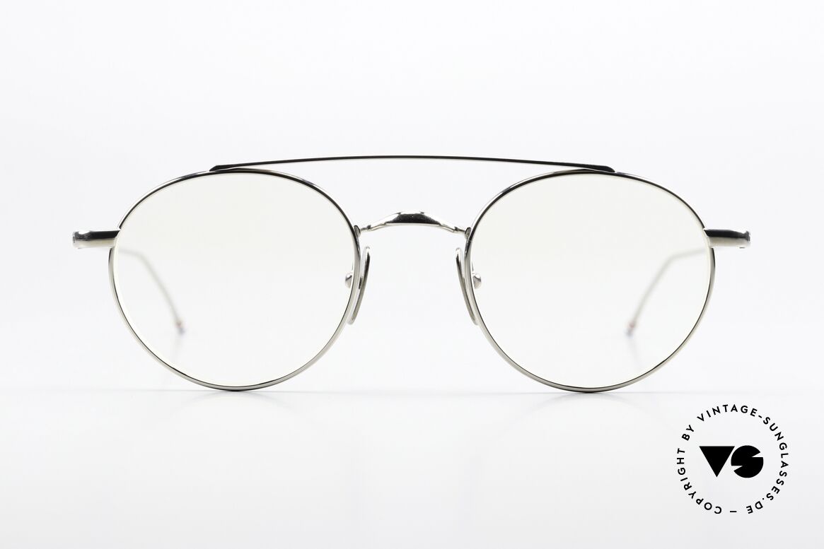 Thom Browne TB101 Stylische Designerbrille Men, versilberte Titanium-Fassung in Größe 49-22, 150mm, Passend für Herren