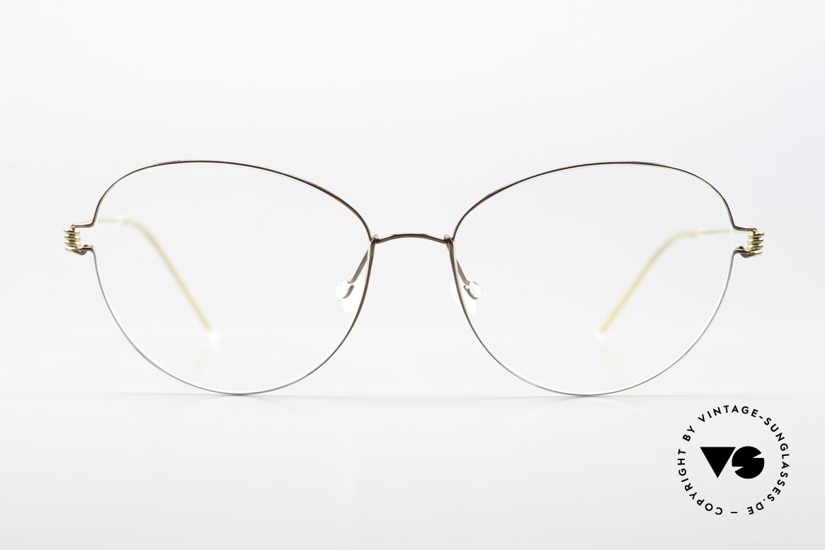 Lindberg Lene Air Titan Rim Sehr Weibliche Brillenform, weibliches Brillendesign "Lene" in shiny gold / bronze, Passend für Damen