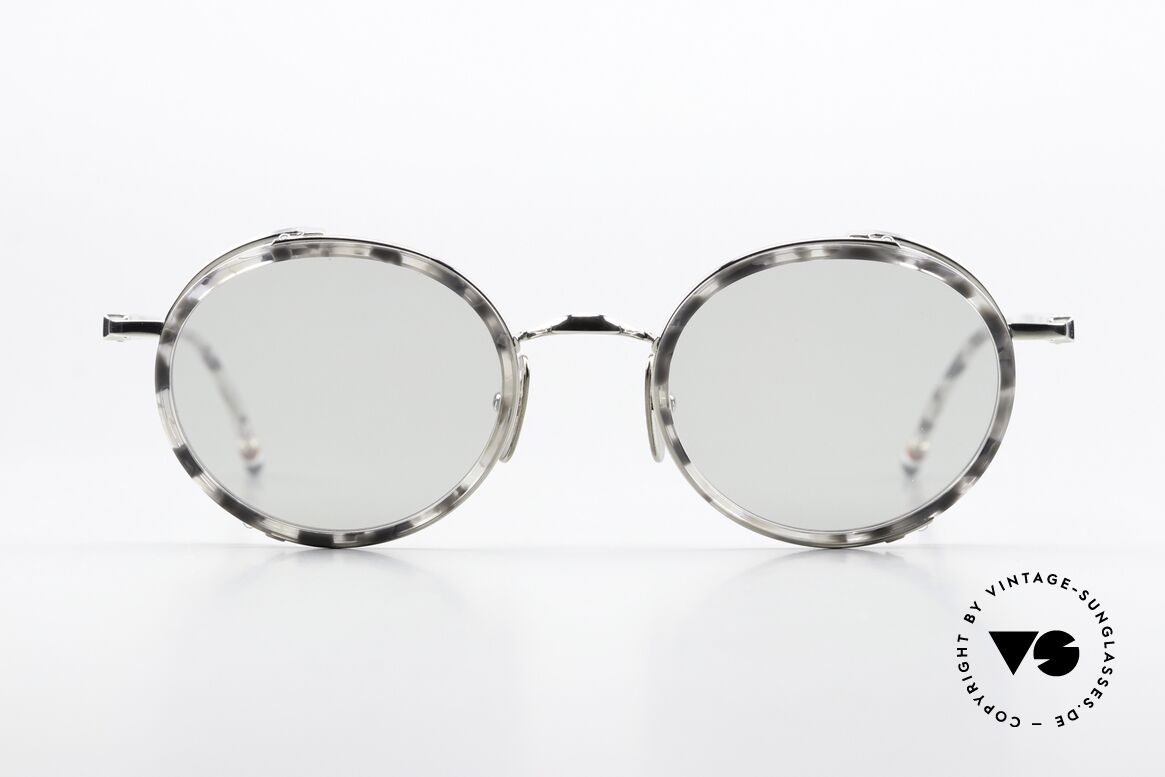 Thom Browne TBS813 Entspiegelte Sonnengläser, Thom Browne Sonnenbrille, TBS813-49-03, GRY SLV, Passend für Herren