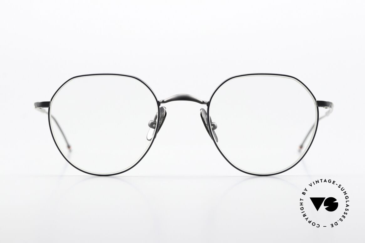 Thom Browne TBX914 Stilvolle Titanbrille Herren, Titanium-Fassung, color BLK-NVY, Größe 48/21, 140, Passend für Herren