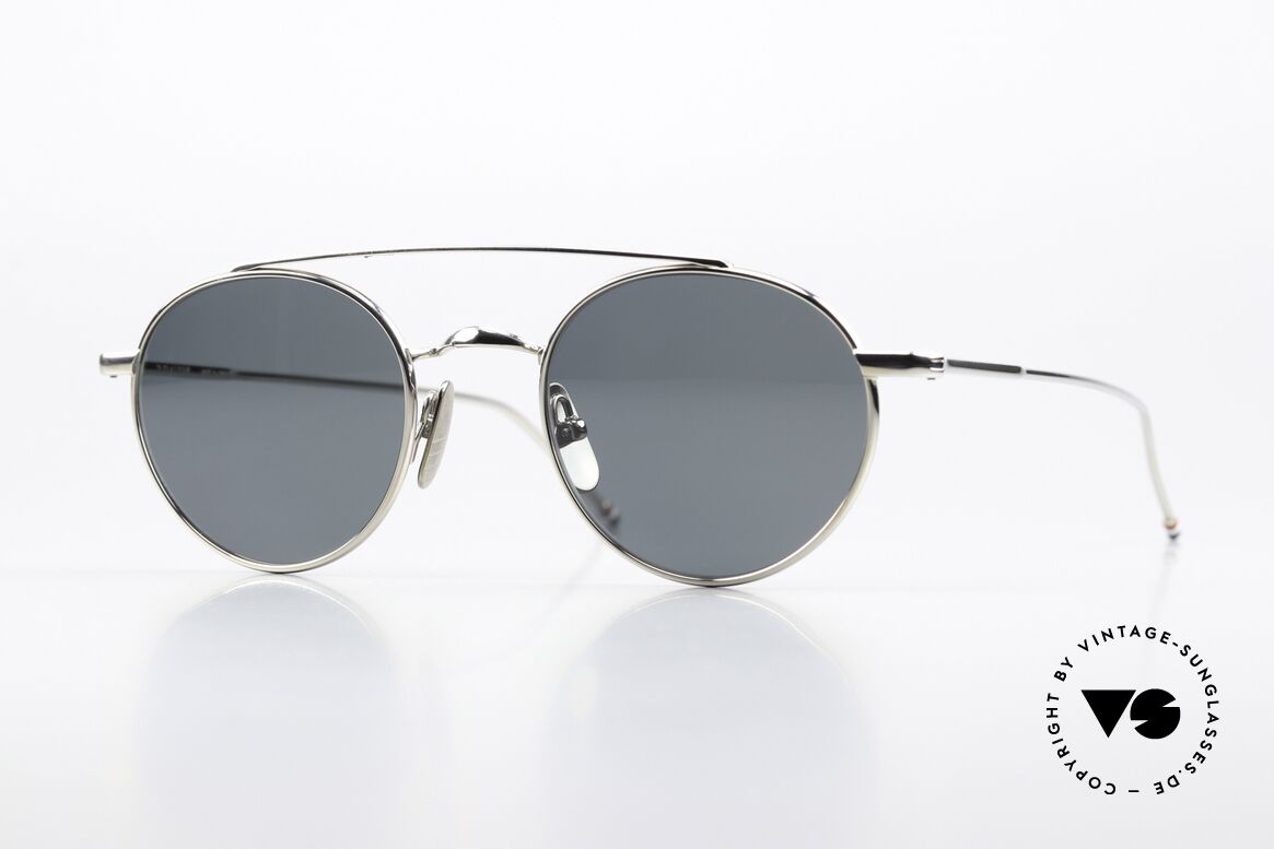 Thom Browne TB101 Stilvolle Sonnenbrille Men, Thom Browne Sonnenbrille, Mod. TB 101-A-T SLV 49, Passend für Herren