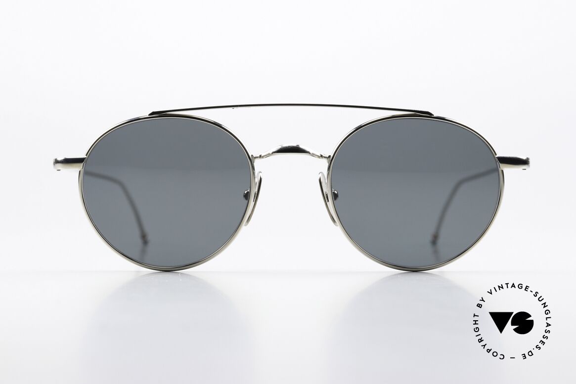 Thom Browne TB101 Stilvolle Sonnenbrille Men, versilberte Titanium-Fassung in Größe 49-22, 150mm, Passend für Herren