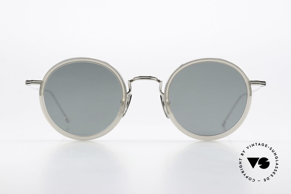 Thom Browne TBS906 Sonnenbrille Rund Entspiegelt, Thom Browne Sonnenbrille, TBS906-46-03, GRY SLV, Passend für Herren