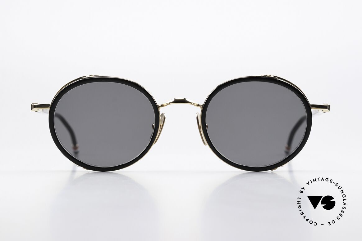 Thom Browne TBS813 Stilvolle Sonnenbrille Black, Thom Browne Sonnenbrille, TBS813-49-01, BLK GLD, Passend für Herren