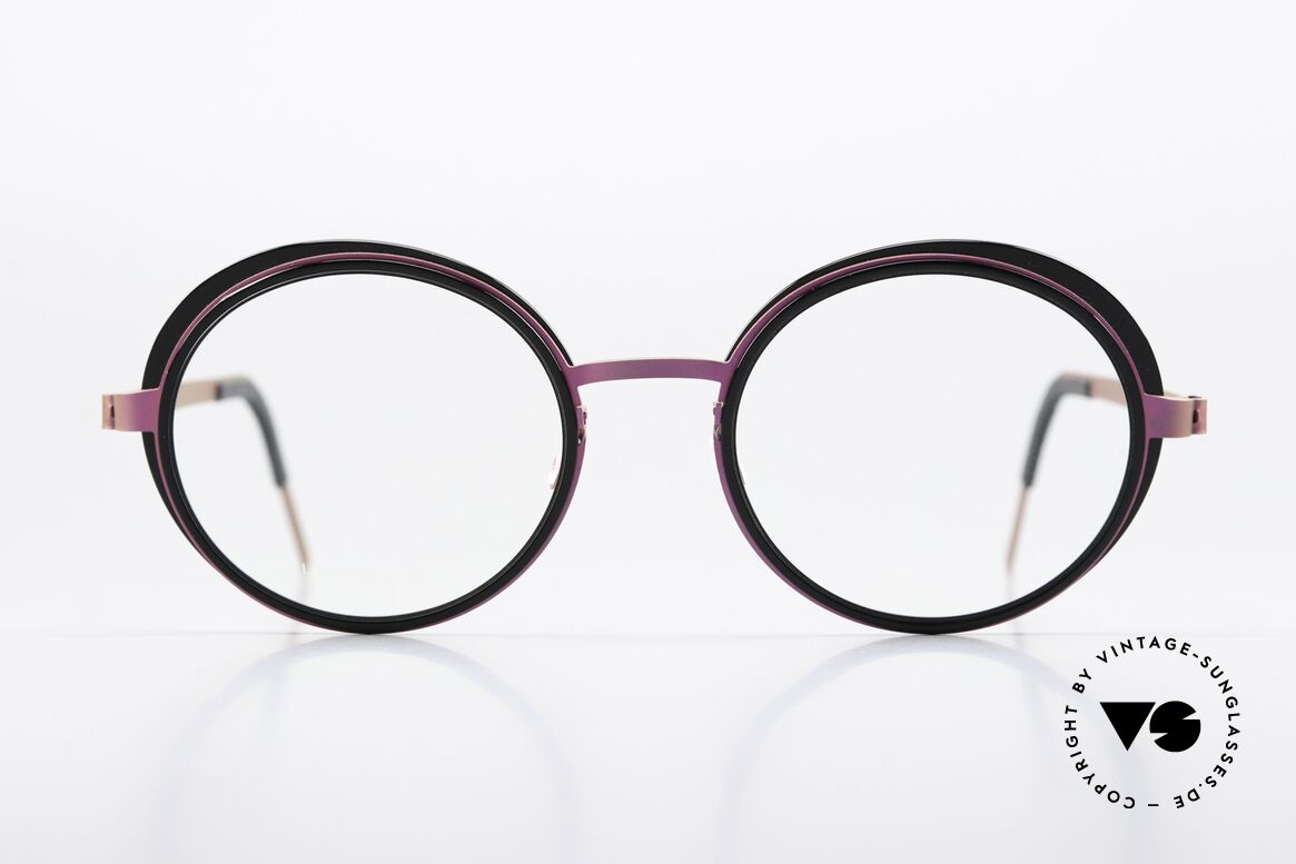 Lindberg 9732 Strip Titanium Violett Metallic Schwarz, Modell 9732, T407, Größe 49/20, Bügel 135, Color 70, Passend für Damen