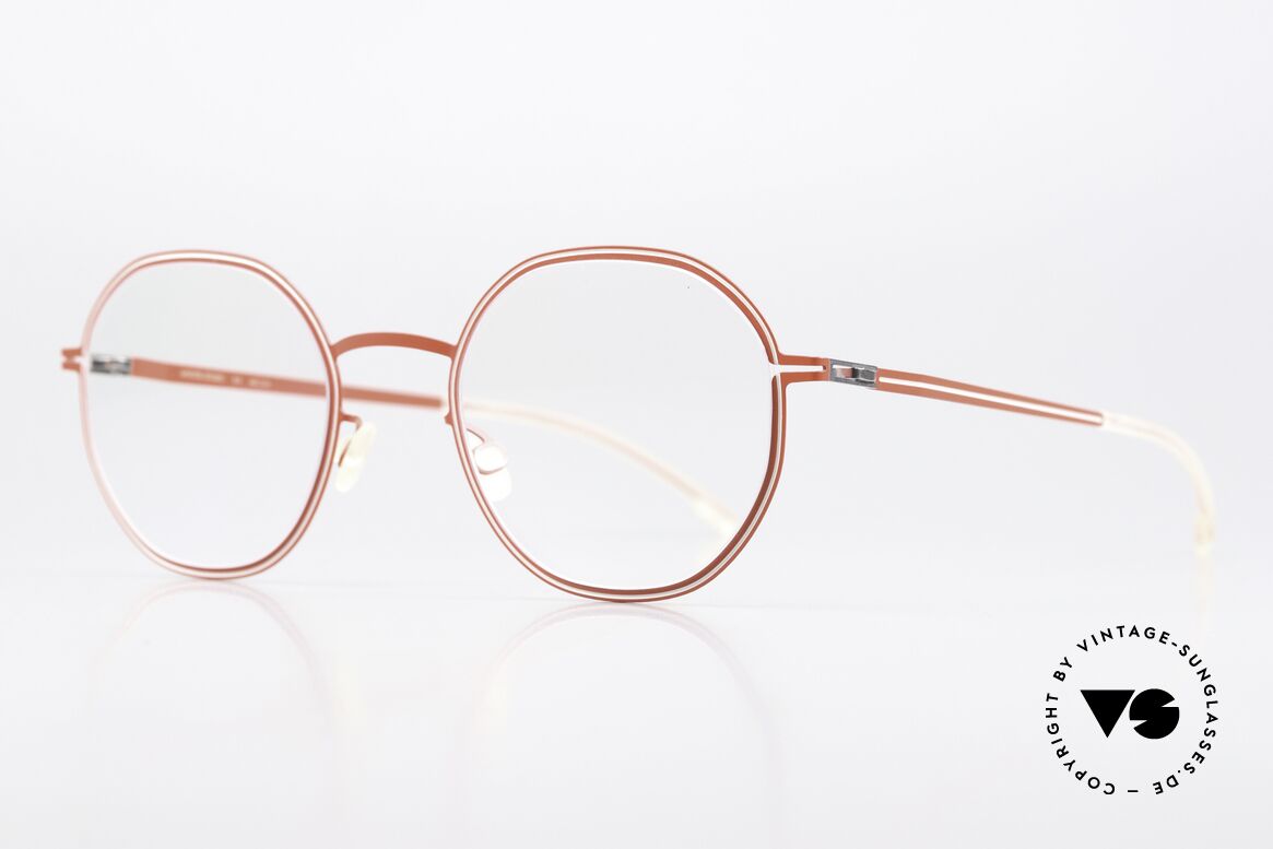 Mykita Studio 6.6 Optische Illusionskunst Rot, ultrafeine Linien folgen der Kontur des Rahmens, Passend für Damen