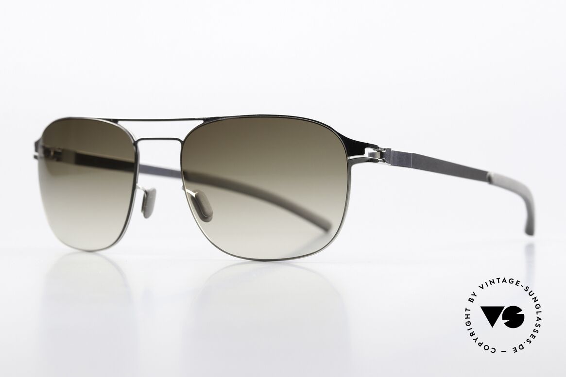 Mykita Paco Sonnenbrille In Shiny Silver, col. "Shiny Silver" mit Sonnengläsern in oliv-Verlauf, Passend für Herren