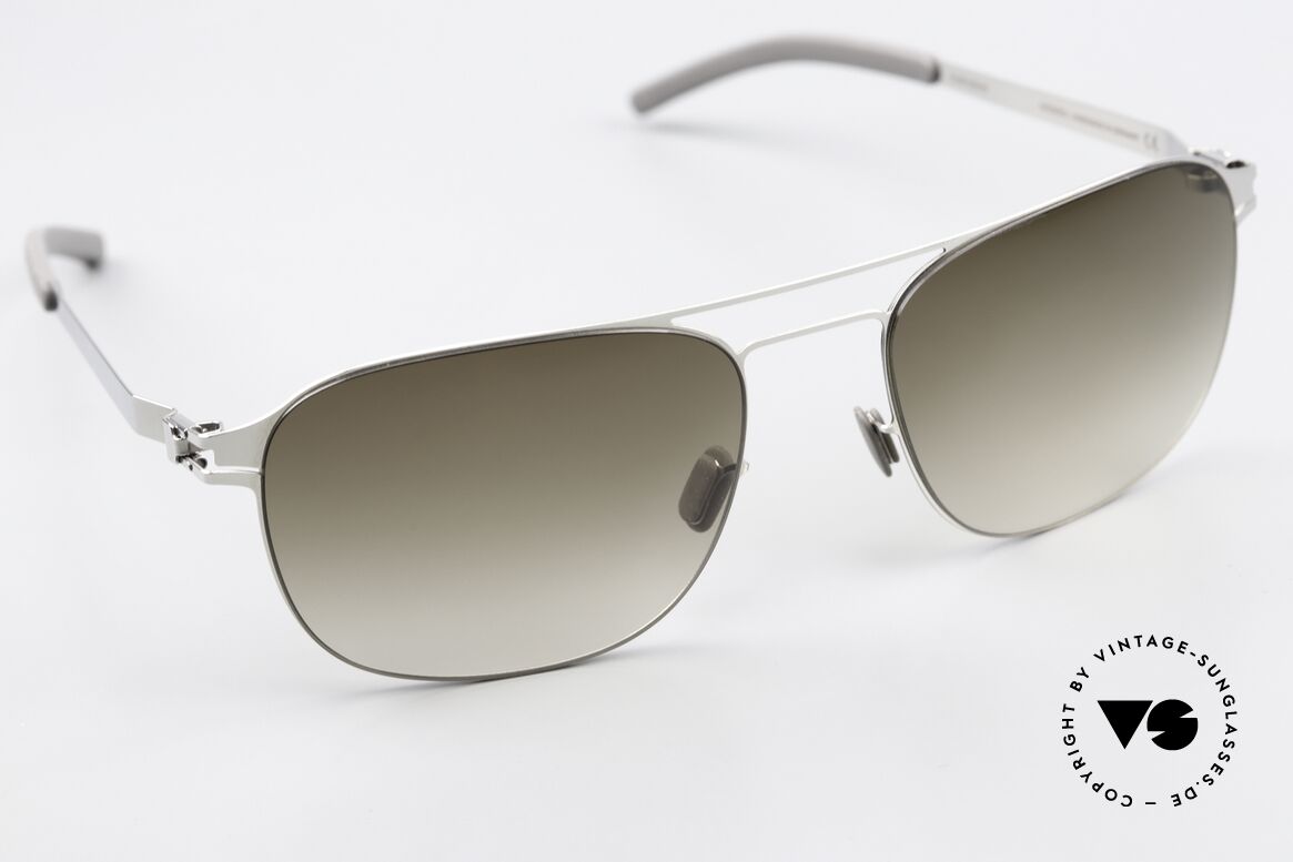 Mykita Paco Sonnenbrille In Shiny Silver, ungetragenes Modell mit original Mykita Verpackung, Passend für Herren